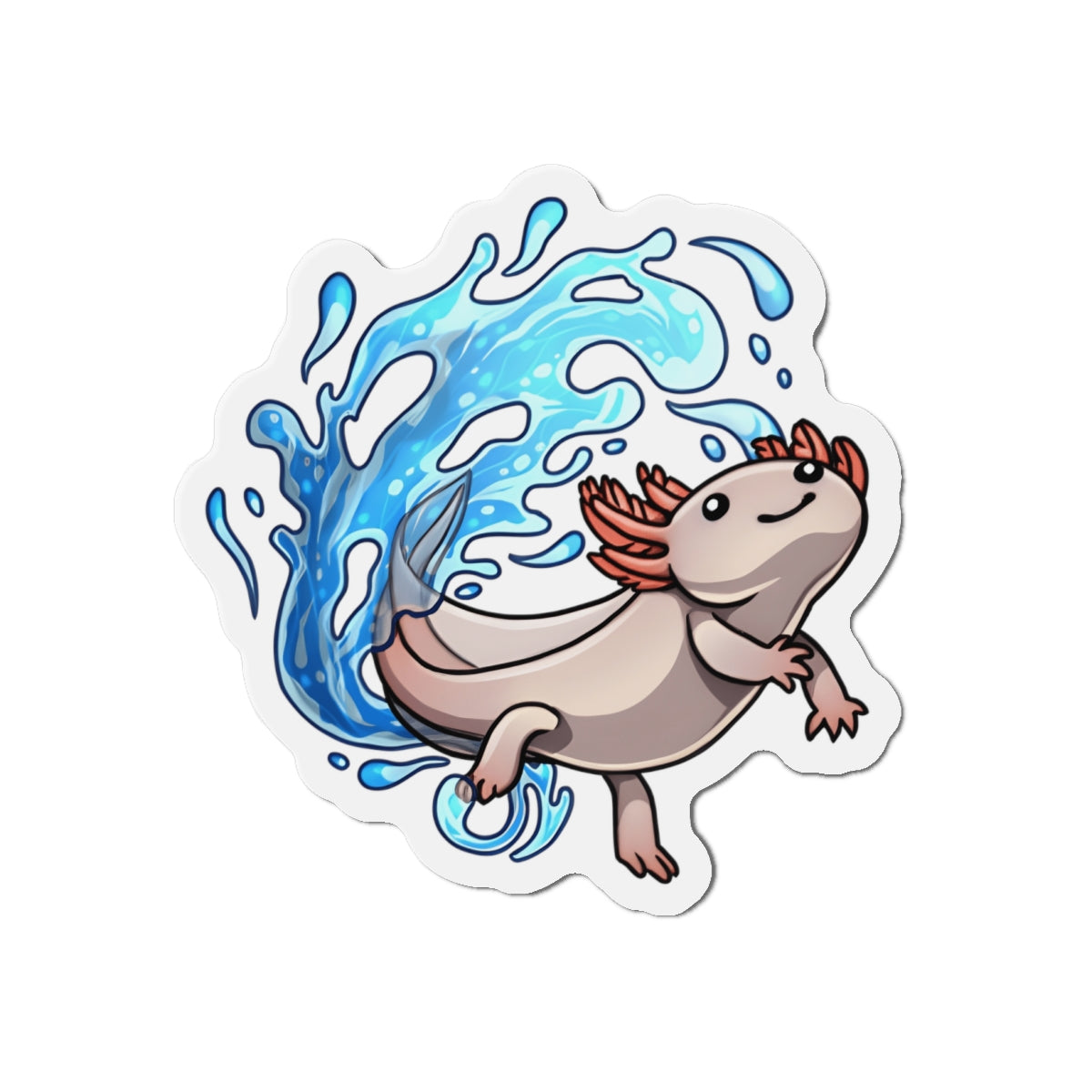 Axolotl Splash Fridge Magnet
