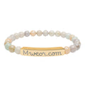 Engraved "Mweor.com" Natural Stone Stretch Bracelet