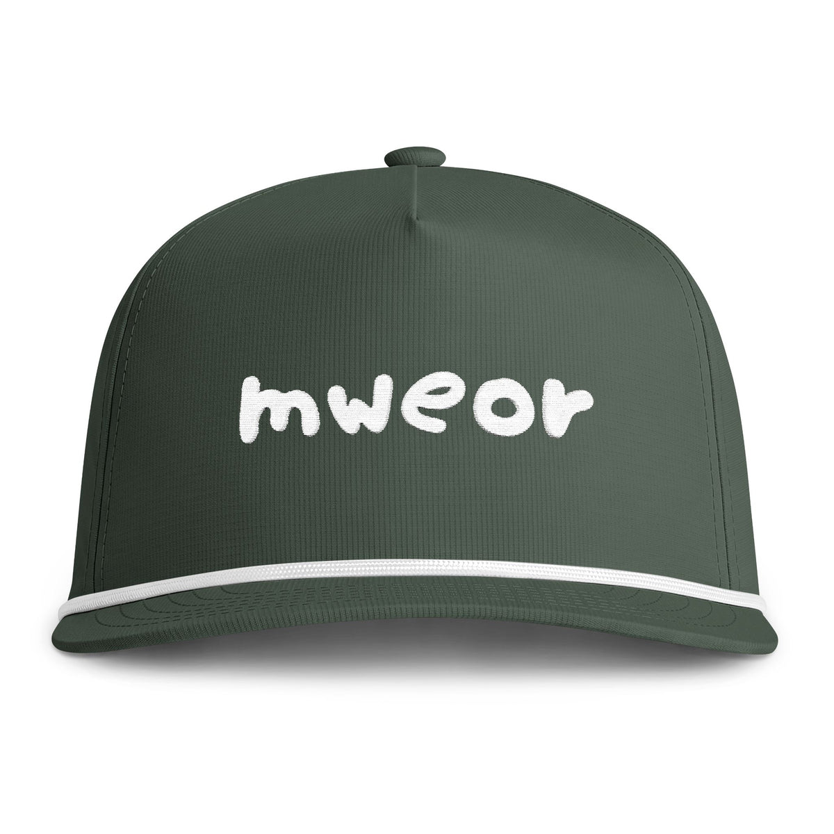 Embroidered "Mweor" Minimalist Sunwashed Rope Cap
