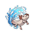 Axolotl Splash Sticker