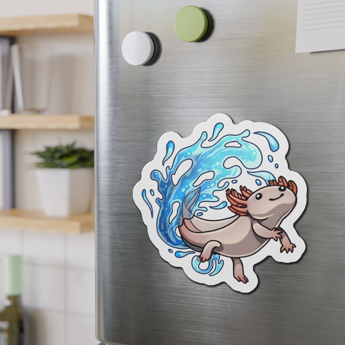 Axolotl Splash Fridge Magnet